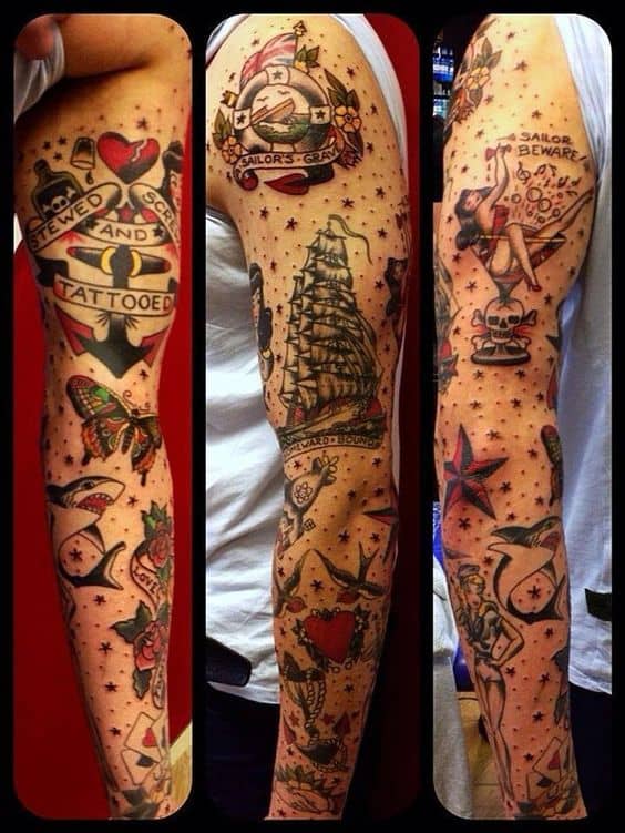 Geometrical sleeve tattoo by Neo Tattoos  Photo 10984
