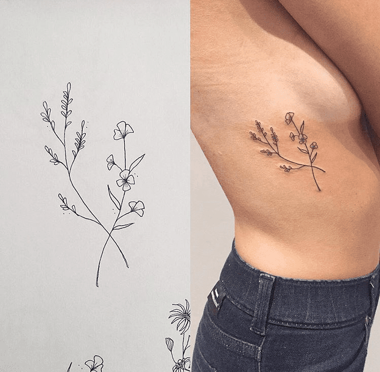 Tattoo tagged with flower fine line tatuaje tatuajes soltattoo black  big under breast rose nature  inkedappcom