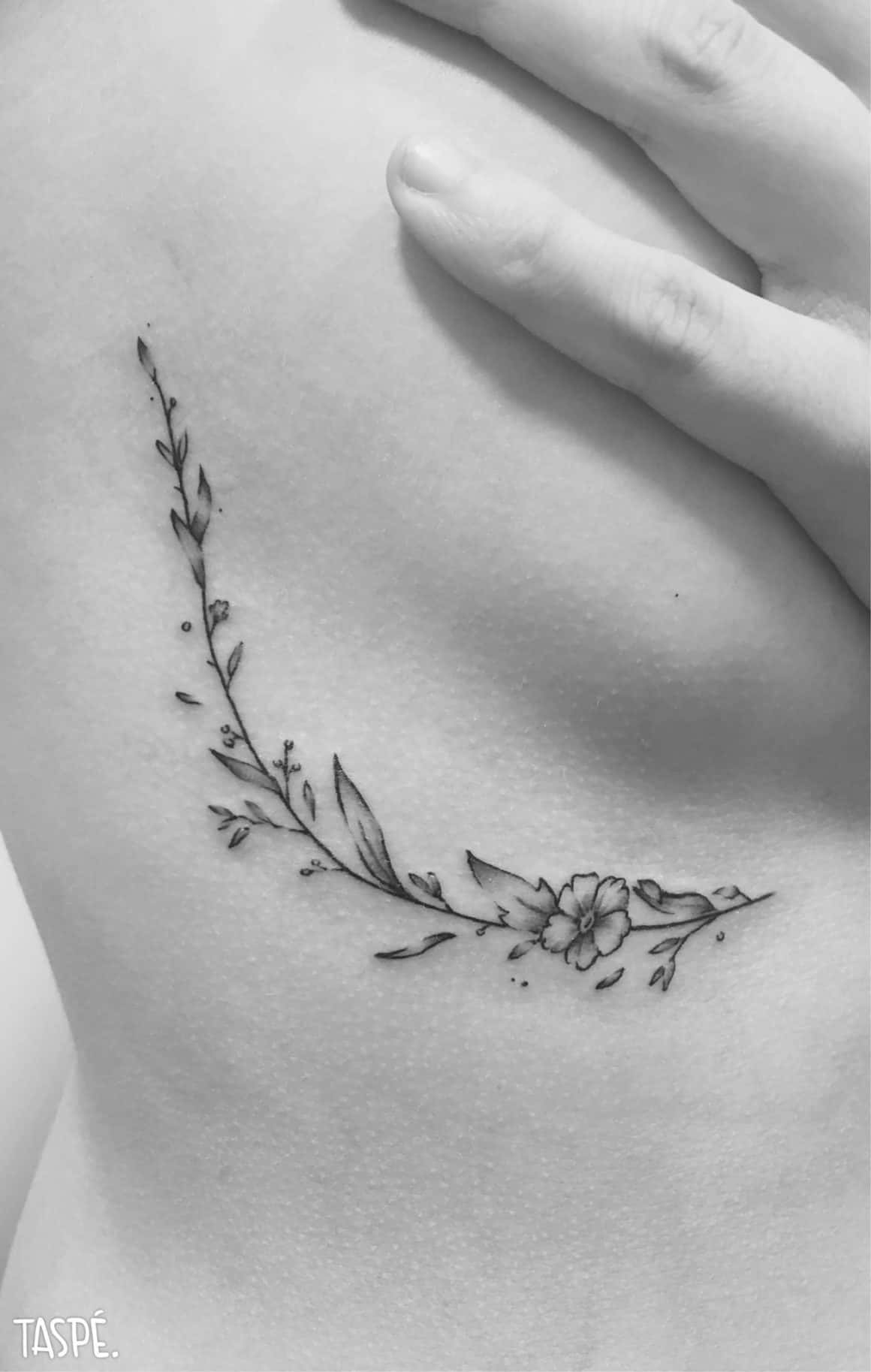 Delicate Side Boob Flower  Midnight Moon Tattoo