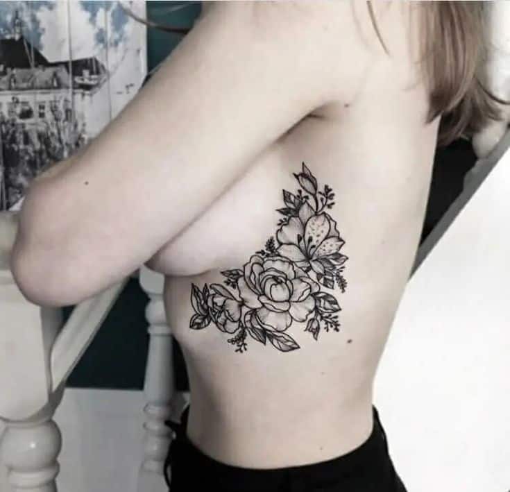 Update more than 82 side boob flower tattoo latest  thtantai2