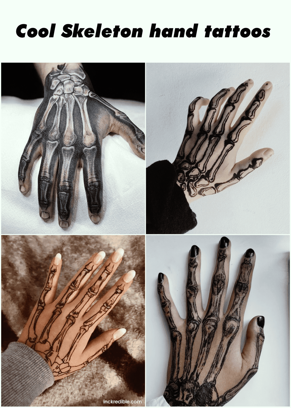 30 Cool Skeleton Hand Tattoos