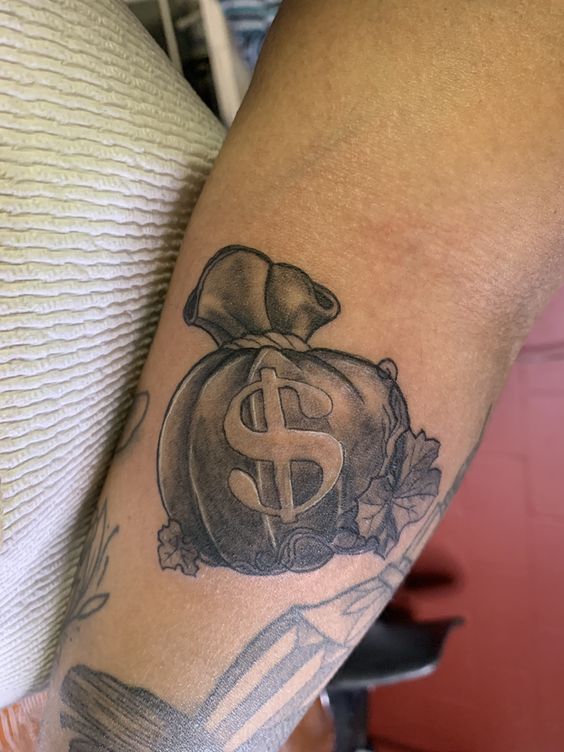Money Bag Tattoos Wealth Ambition and Artistry  Art and Design