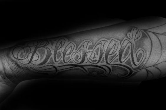 Tattoo uploaded by Oso  Blessed Script  Tattoodo