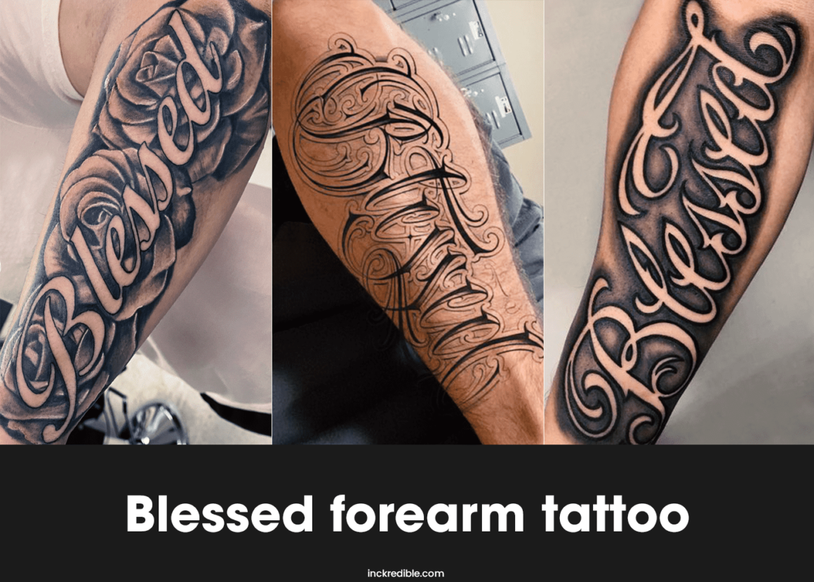 Blessed forearm tattoos for men
