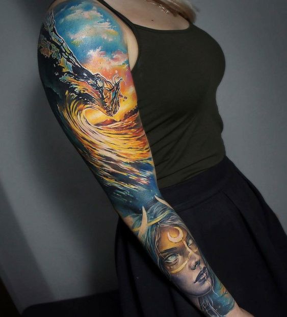 Realistic Underwater Leg Sleeve Tattoo by Remistattoo on DeviantArt