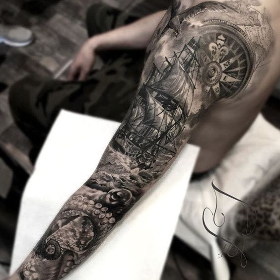 Underwater Sleeve by Scott Olive  Tattoos