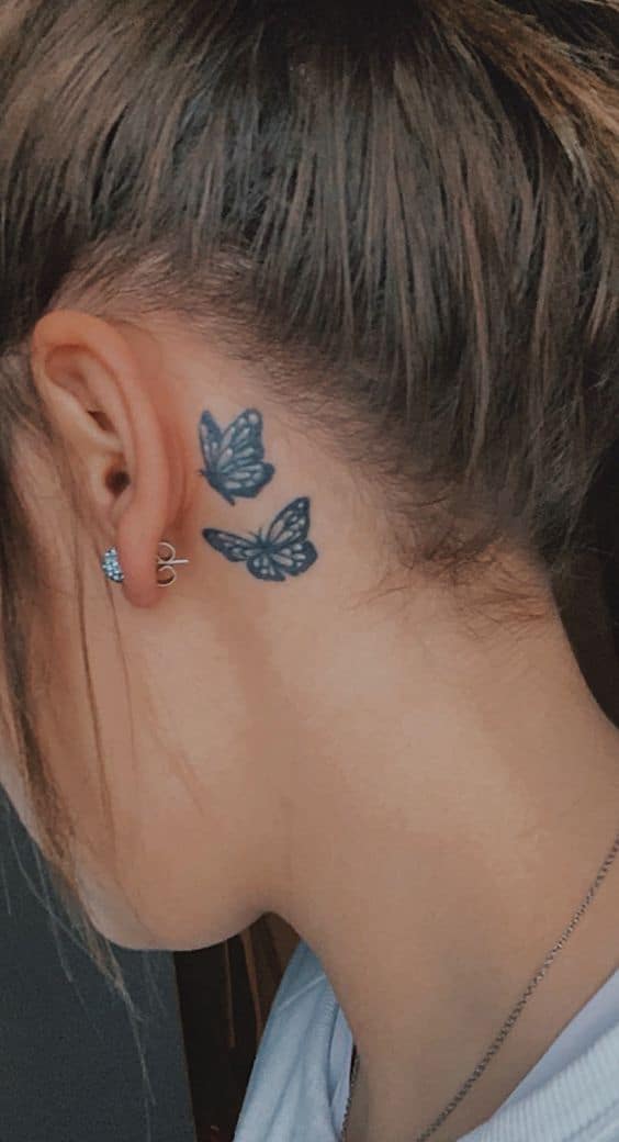 35 Minimalists Behind the Ear Tattoo Ideas Trendy Designs