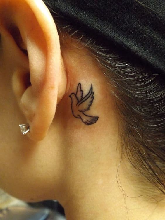 Dove Tattoo On Behind Ear  Tattoo Designs Tattoo Pictures