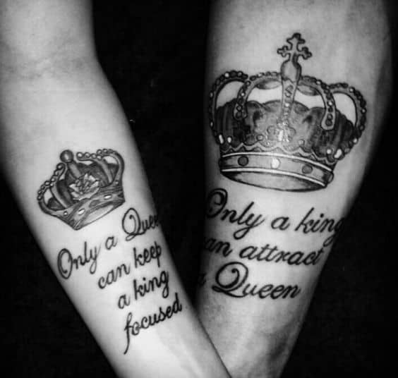 Tattoo uploaded by Aztla Ink  King and queen tattoos couple king queen  crown blackandgrey  Tattoodo