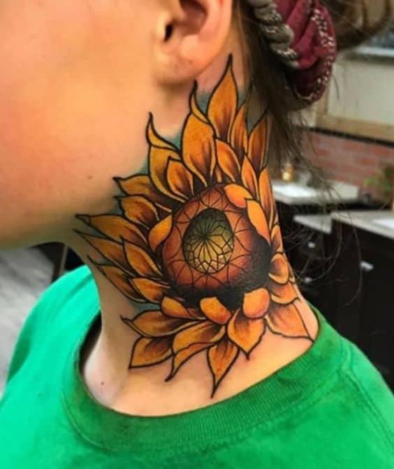 Aggregate more than 51 sunflower neck tattoo  incdgdbentre